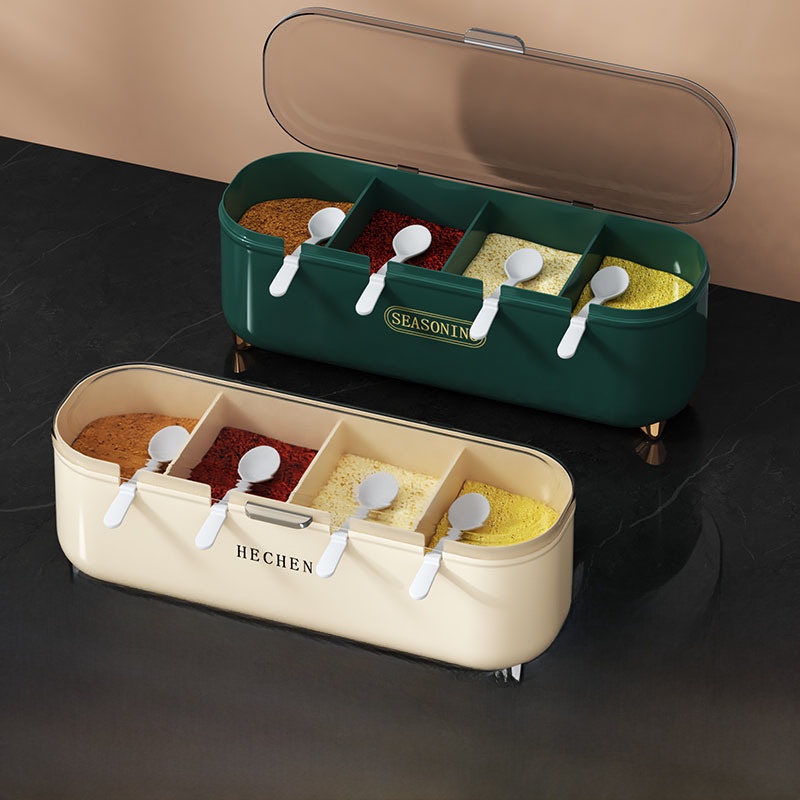 Home Cooking Utensils - Set Kotak Bumbu Dapur Multi-grid Penyimpanan
