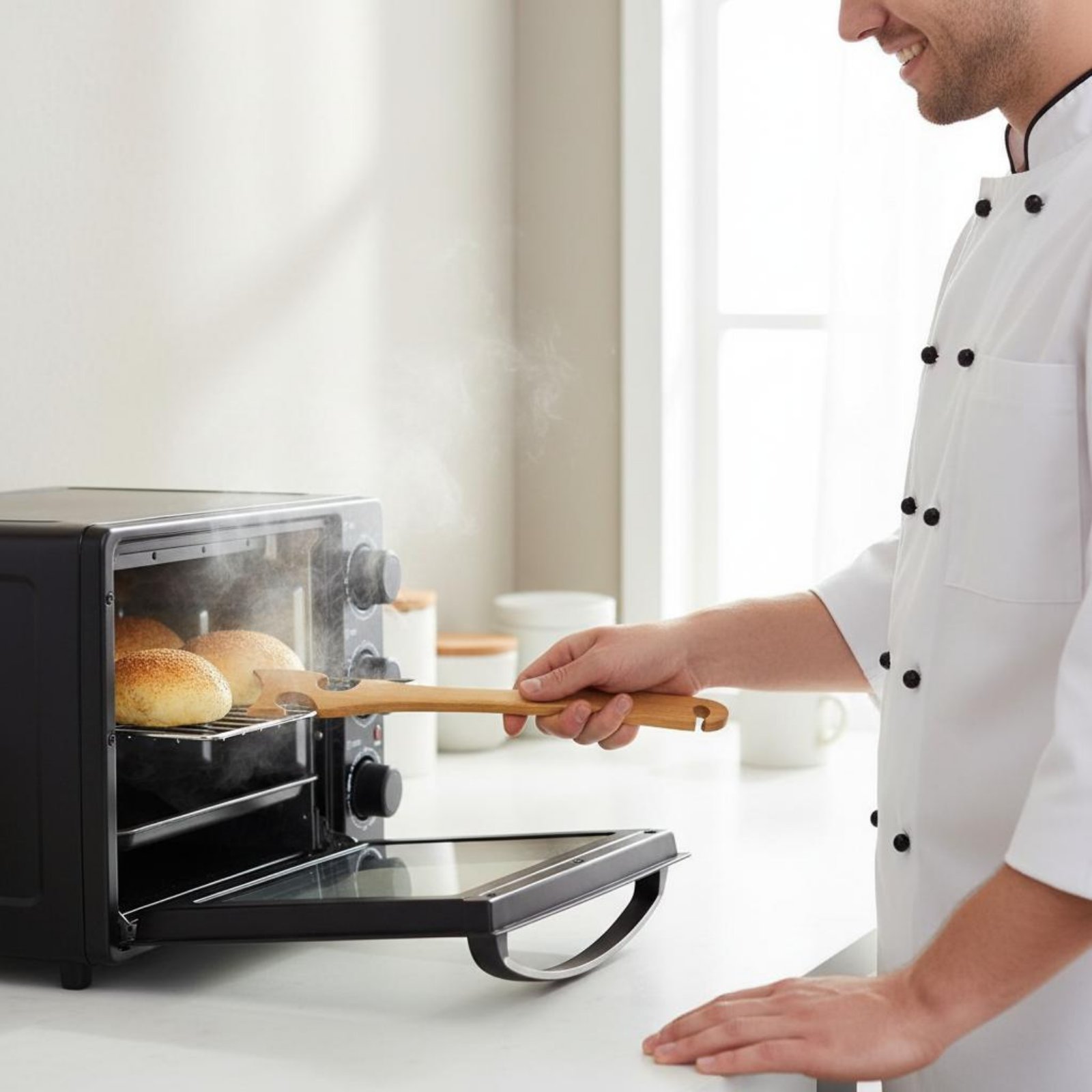 Home Cooking Utensils - Alat Dorong Tarik Rak Oven Anti-Scald,