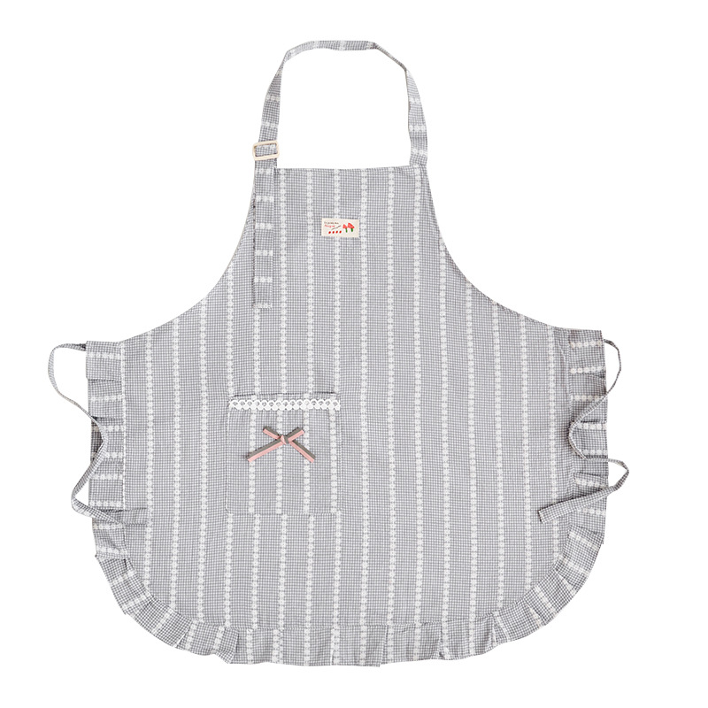 Apron bergaris dengan tali leh - Home Cooking Work ulasan dan harga